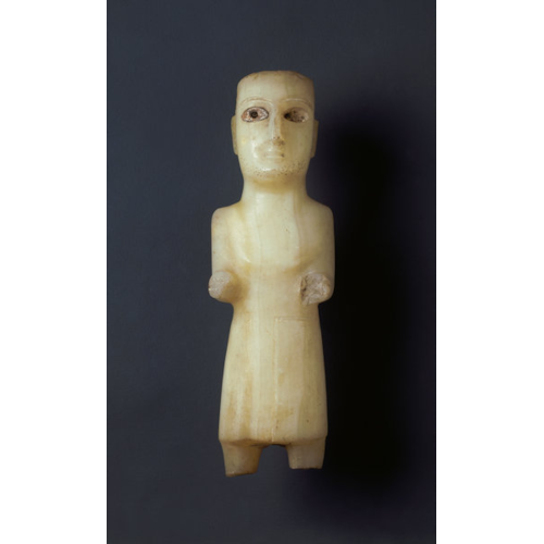 A Large and Rare Sabean, ancient South Arabian Alabaster Figure of a Priest